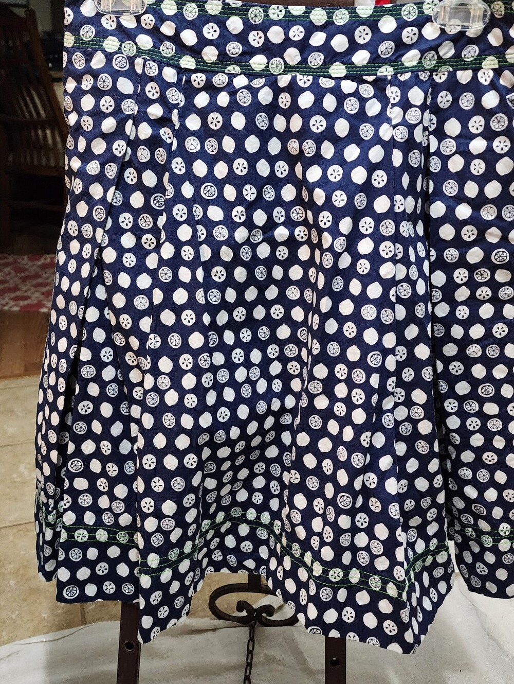 Lilly Pulitzer Lemon Print A-Line Skirt Cotton Pockets Pleated‎ Flat Front
